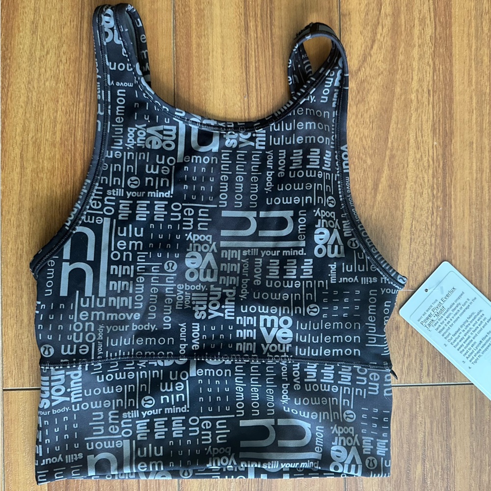 Lululemon Power Pivot Everlux Tank Motif - NWT - Size 2 - Black Multi